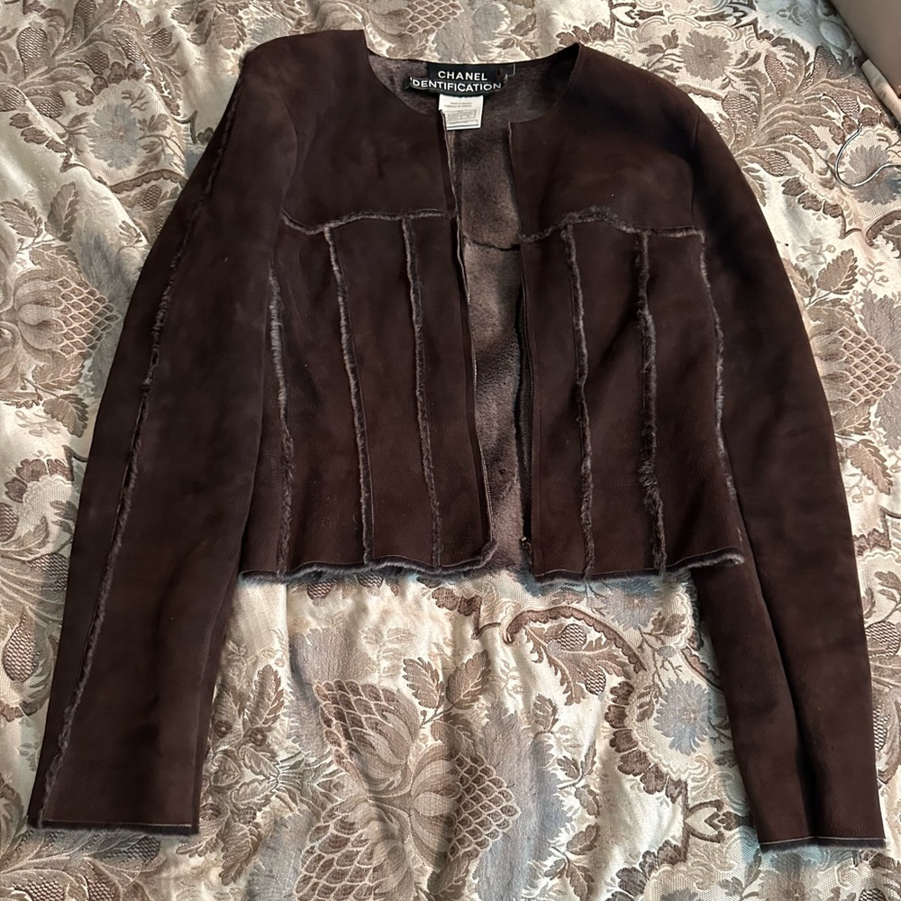 Beautiful Authentic CHANEL Brown Shearling Jacket